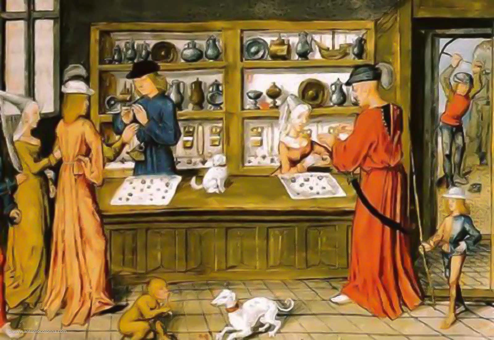 History of jewellery from Rome to the Middle Ages and goldsmith workshops