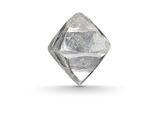 Cristallo grezzo di diamante ottaedrico
