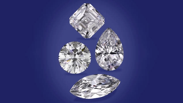 Diamanti con taglio rotondo, goccia e marquise