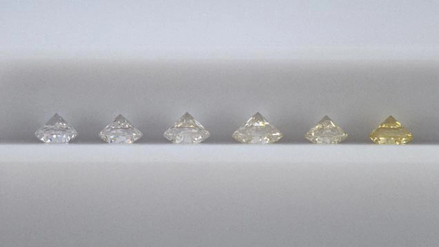 Diamanti confrontati sulla scala colore D-Z