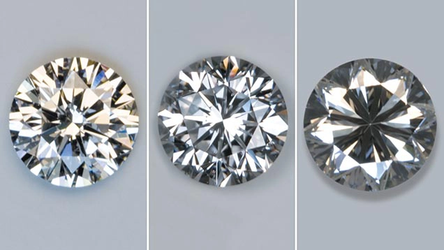 Confronto della luminosità in diamanti con diverso taglio