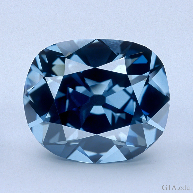 Cushion-cut blue diamond