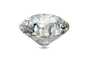 Diamante brillante rotondo visto di profilo