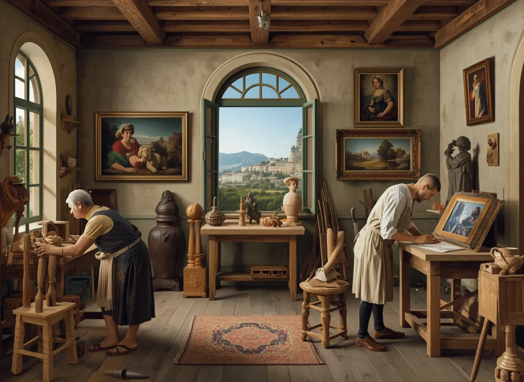 Laboratorio artigiano italiano dedicato ai mestieri d'arte e alla tradizione manifatturiera d'eccellenza.