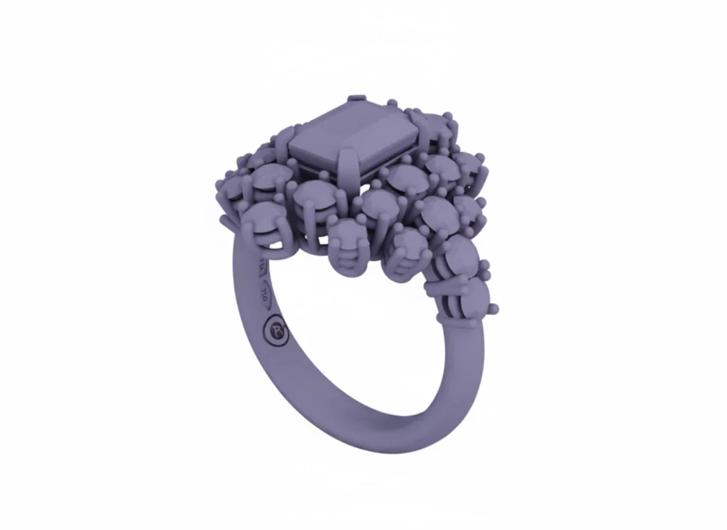 3D prototype of the Mimosa ring used during the design and proportion-checking phase