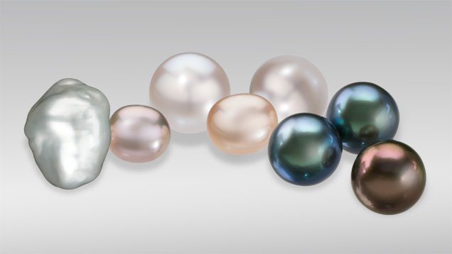 Perle coltivate con forme colori e dimensioni diverse